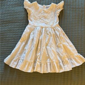 Elegant White Ruffle Kids Dress